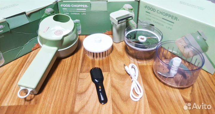 Измельчитель мини кухонный комбайн Блендер 4в1