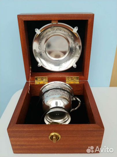 Кофейная пара серебряная новая