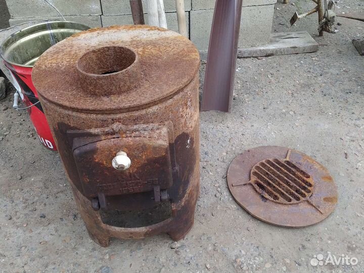 Печь буржуйка чугунная СССР толстостенная