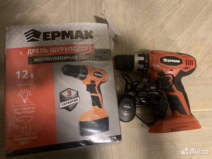 Аккумуляторная дрель Ермак дша-12