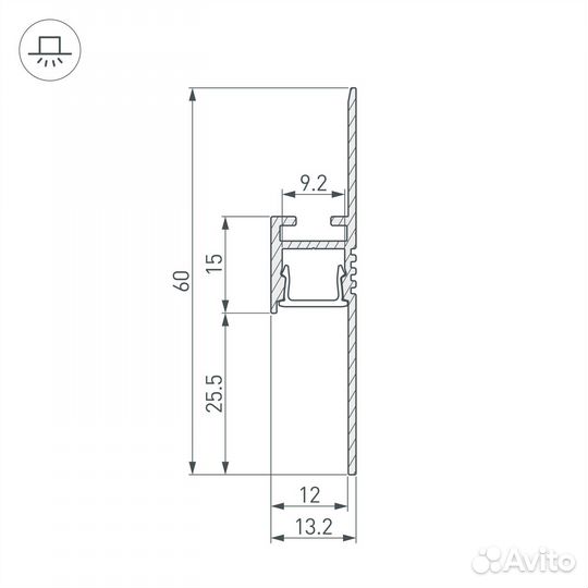 Профиль Arlight ARH-Plintus-Fantom-2000 Black 0385