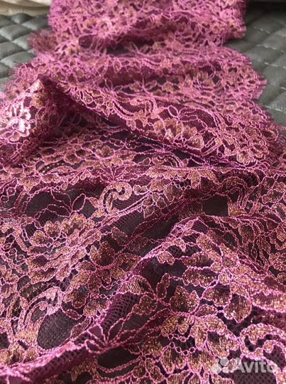 Кружево стрейч бордовый малиновый вишневый золото