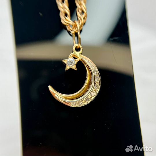 Золотая подвеска полумесяц 585 золото