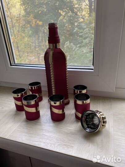 Штоф-графин и стопки цветное стекло СССР