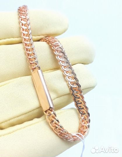 Золотой браслет Ажурный, полновесный, замок коробочка, длина 18 см, вес 5,94г