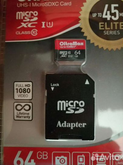 Карта памяти MicroSD olta MAX 64 Gb class 10 новая