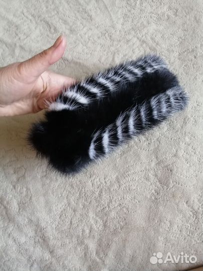 Меховая норковая повязка на голову