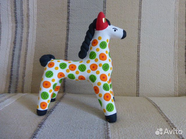 Дымковская игрушка.Лошадка.Ручная работа.Глина