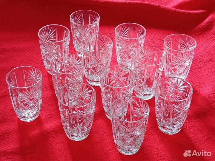 Хрусталь наборами. Бокалы, стопки, рог изобилия