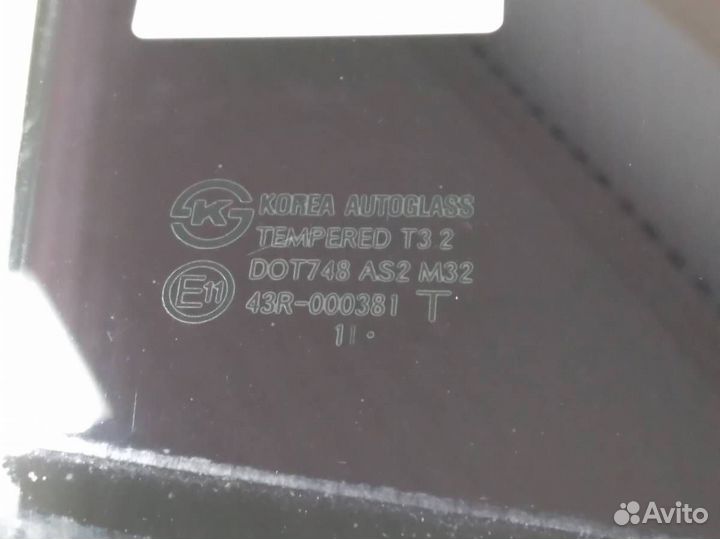 Стекло двери задней правой Kia Rio 3 UB 2011-2017