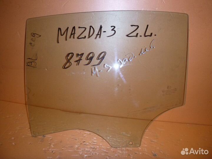 Стекло двери задней левой mazda 3 (BL) 2009-2013