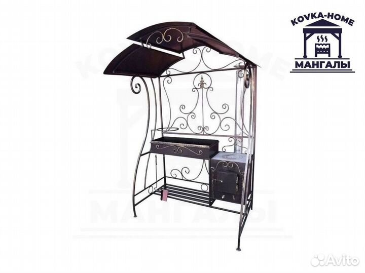 Кованый мангал с крышей / Гарантия до 10 лет