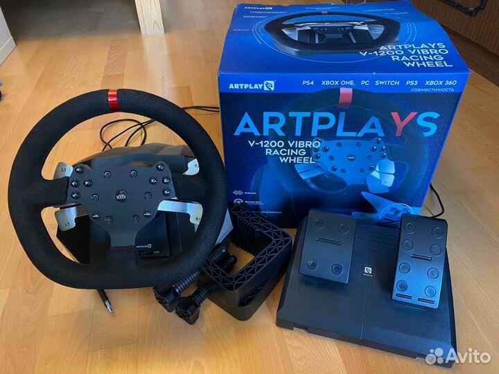 Руль Artplays V-1200 Vibro Racing Wheel черный
