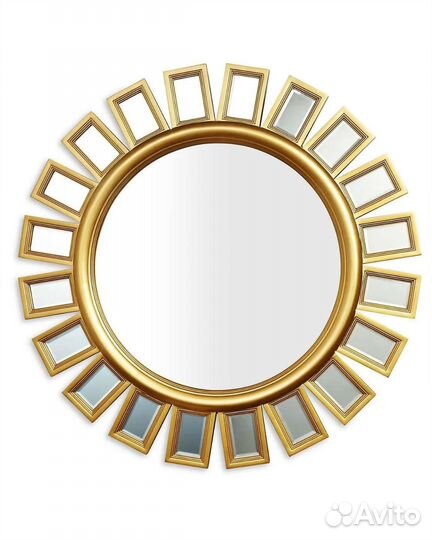 Зеркало круглое настенное в раме для прихожей