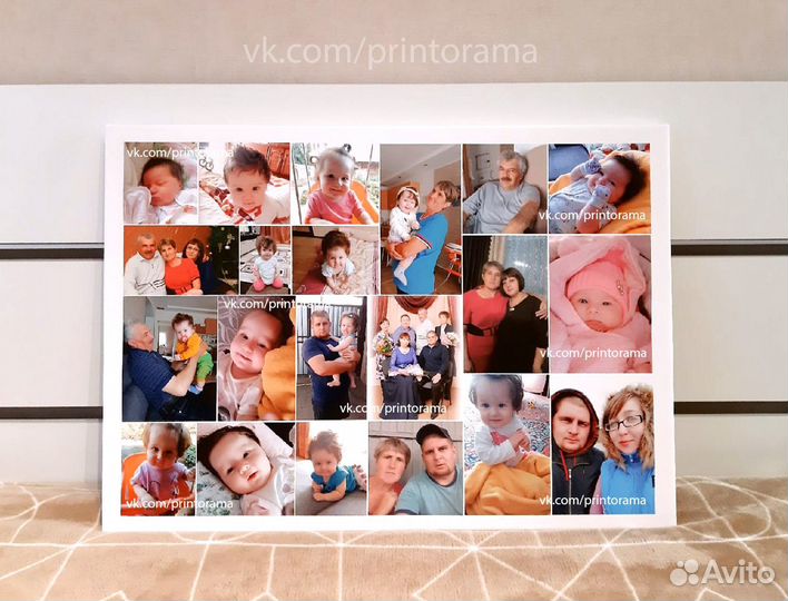Коллаж из фото на холсте