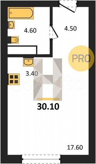 Квартира-студия, 30,1 м², 5/13 эт.