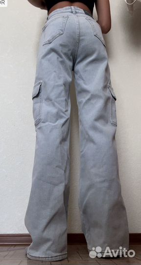 Джинсы карго широкие