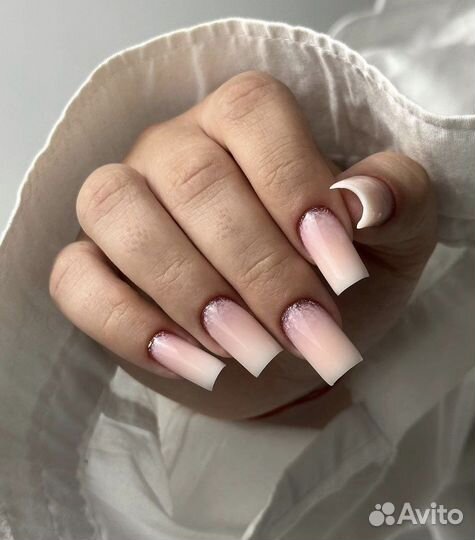 Гель-лак,наращивание,арочки,выкладной френч