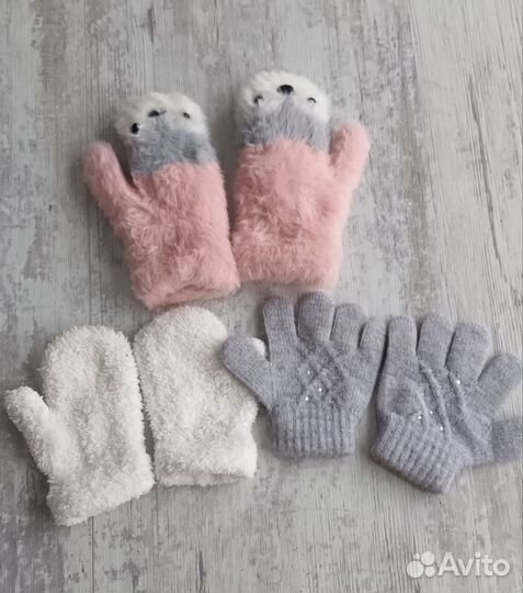 Варежки на девочку на 1 годик