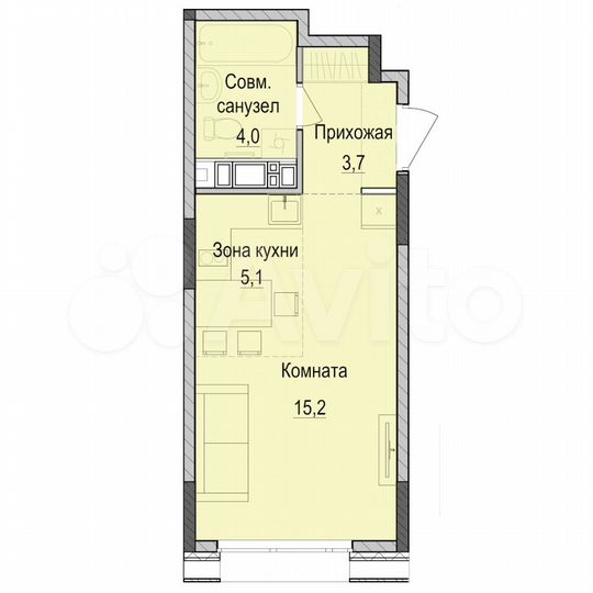 Квартира-студия, 28 м², 10/18 эт.