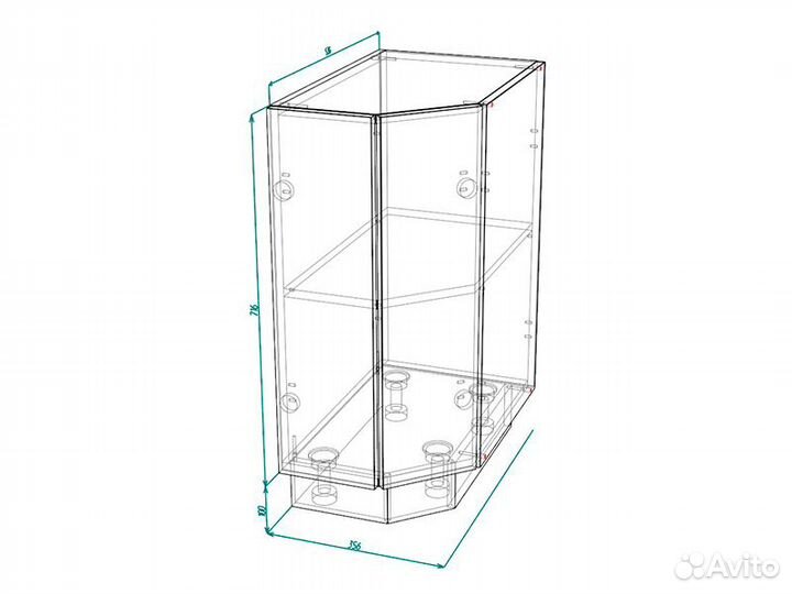 Кухня Бруклин тумба шнт 360 венге фасад шнт 360 бе