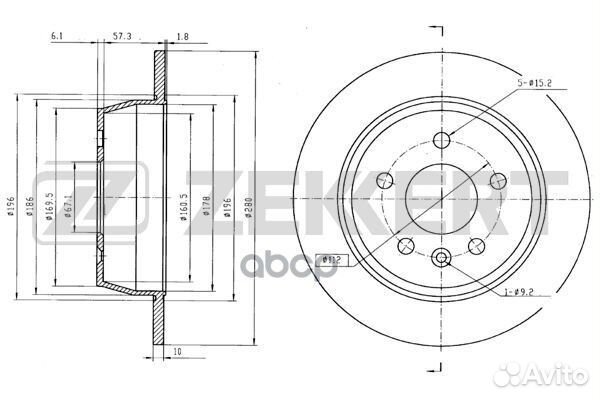 Диск торм. зад. MB V-Class (638/2) 96- Vito (6