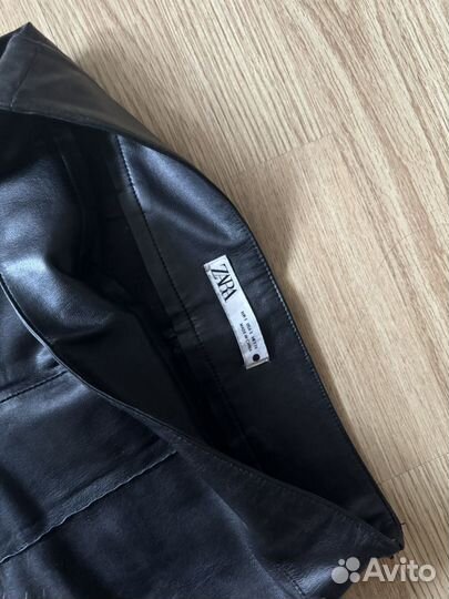 Кожаные штаны zara 36