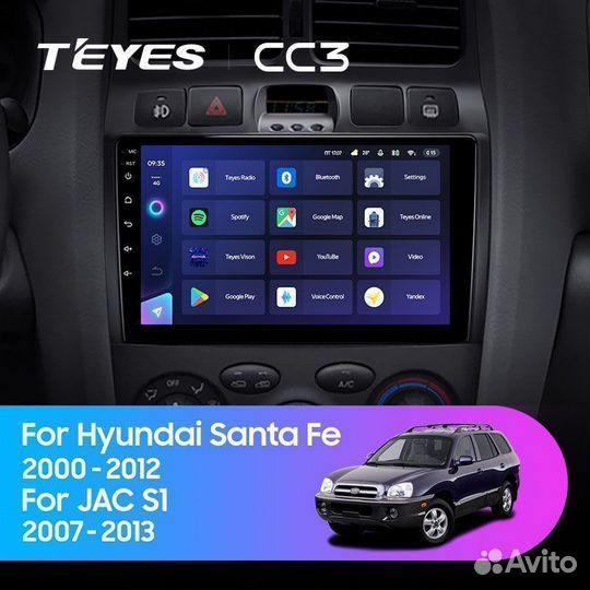 Магнитола Teyes CC3L 4/32Gb Hyundai Santa Fe SM