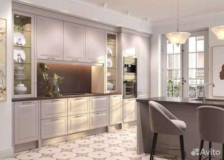 Кухня угловая с барной стойкой