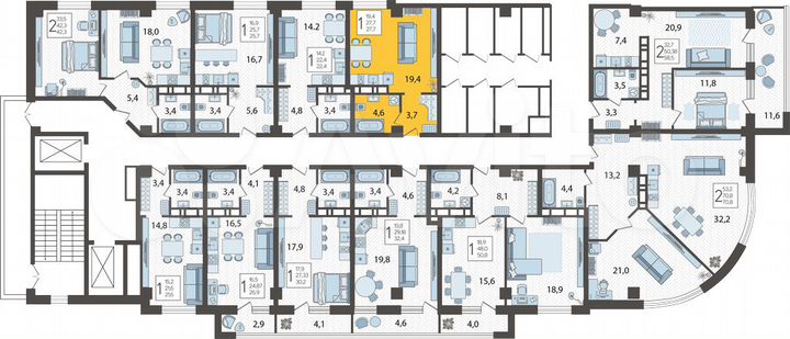 Апартаменты-студия, 27,7 м², 12/15 эт.