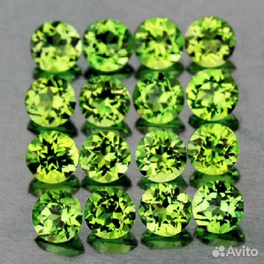 Хризолит натуральный 2,42Ct 2,0мм 80шт. VVS Пакист