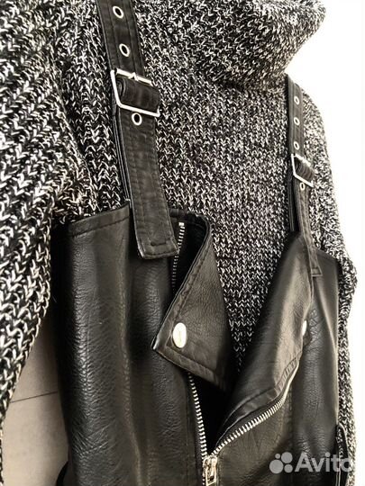 Сарафан кожаный S