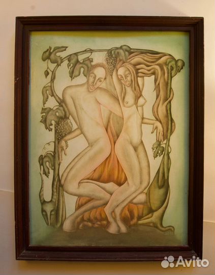 Бесы. Горячая эмаль на стальной пластине. 1998 г