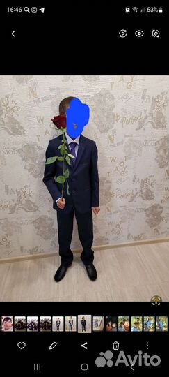 Школьный костюм + жилетка для мальчика 140