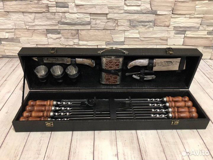 Шашлычный набор Оптимальный (чёрный бархат, корпус