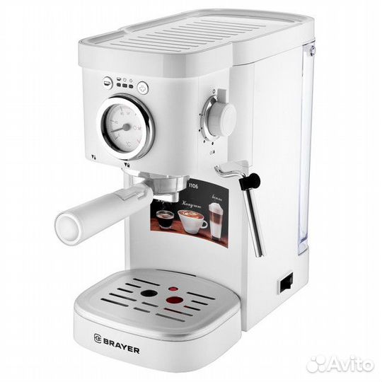 Кофеварка эспрессо brayer BR1106 1100Вт 15Бар 1,2л