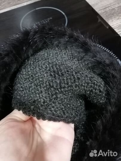 Норковая шапка вязаная с подкладом