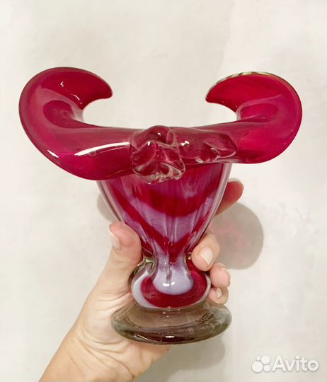 Ваза ссср. Сульфидное стекло. «Красный май»