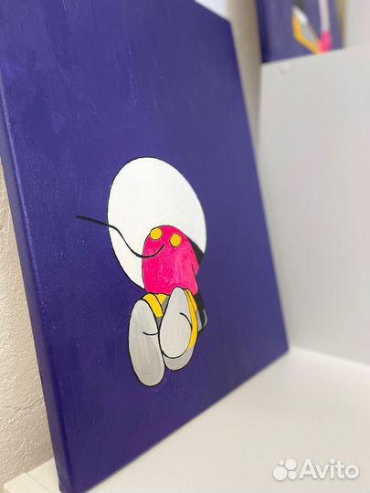 Две Картины поп арт Микки маус и ноги