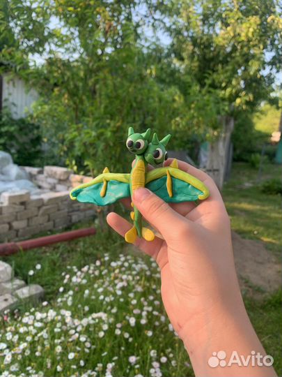 Двух главый пластилиновый дракончик