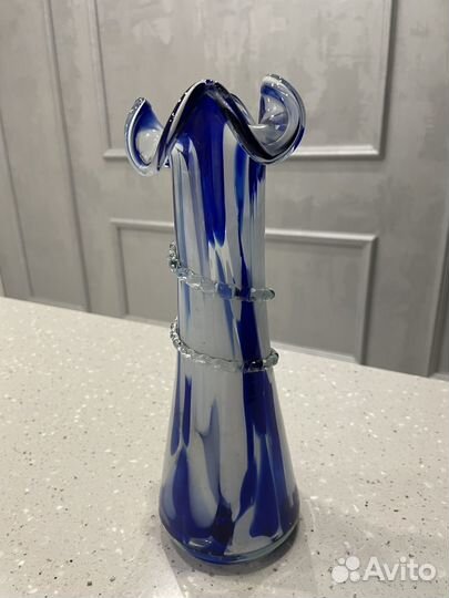 Ваза винтаж муранское стекло декор