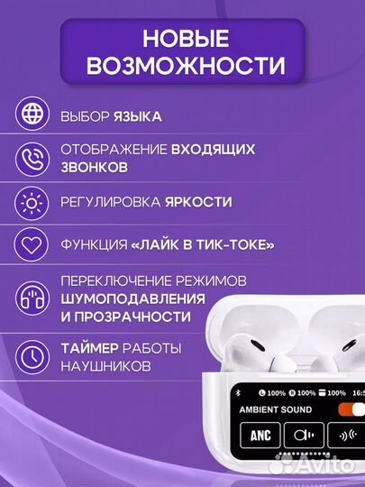 Наушники Apods Pro 2 с сенсорным экраном