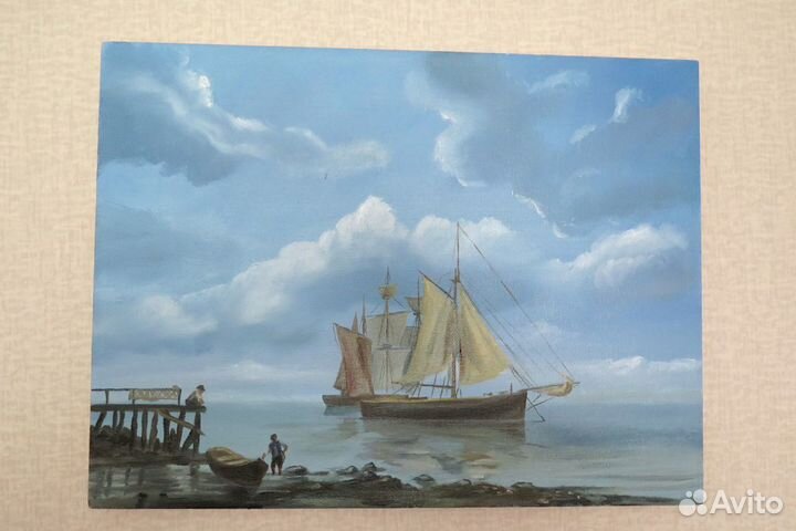 Картина морской пейзаж. Масло, холст