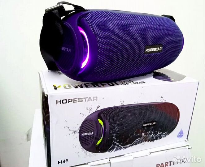 Hopestar H48 Колонка + Эквалайзер + Подсветка + FM