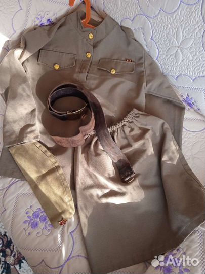 Костюм военный девочке с пилоткой прокат