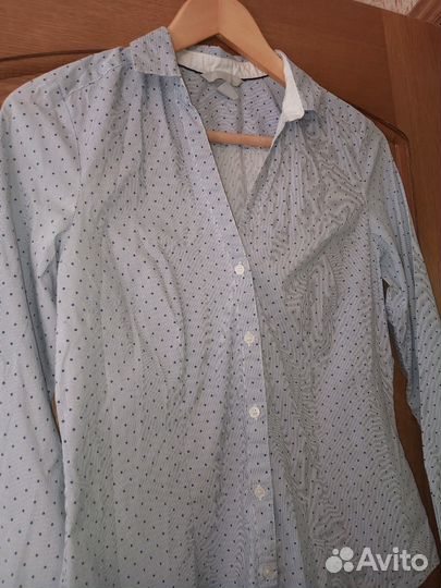 Рубашка hm H&M хлопковая в горошек размер 44