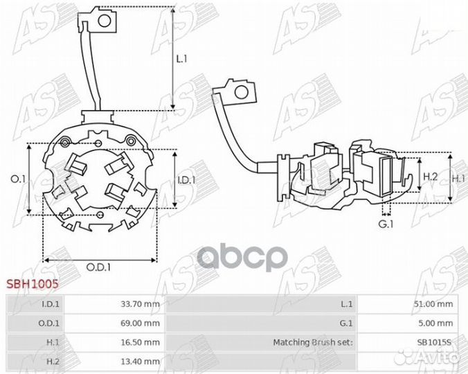 Щеточный узел cтартера chevrolet lacetti 1.4 J200