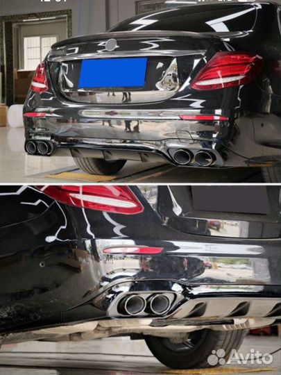 Диффузор W213 AMG e53 с круглыми насадками