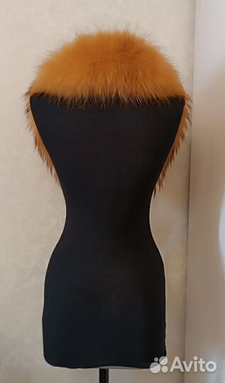 Воротник опушка рыжий натуральный мех енота