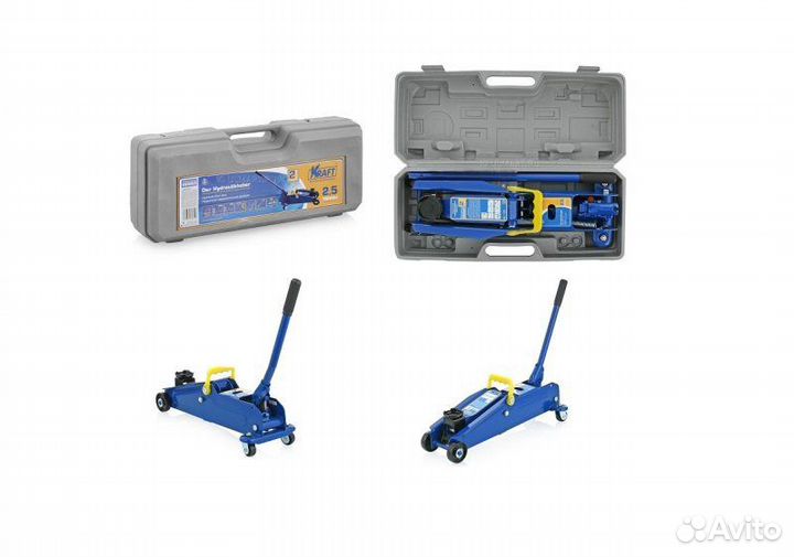 Домкрат гидр. подкатной 2,5т (135-385мм) кейс